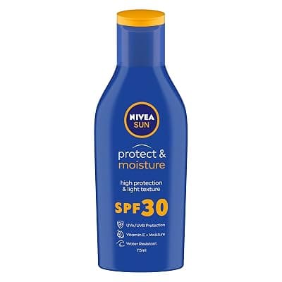 NIVEA Men &amp; Women Sun Protect And Moisture 75Ml Spf 30 Advanced Sunscreen For Instant Protection For Normal Skin| Pa++ UVA - UVB Protection System| Water Resistant| Pack Of 1