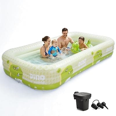 Lifelong Inflatable Swimming Pool 10Ft for Adults & Kids | Large Swimming Pool for Family | Inflatable Water Tub for Kids & Adults | Heavy Duty PVC | for Balcony, Garden & Outdoor | Air Pump Included