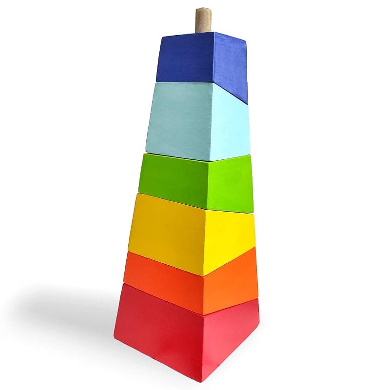 WONDRBOX Wooden Stacking Toy Gift for Kids Age 1 2 3 4 5, Educational Learning Montessori Kids Toys