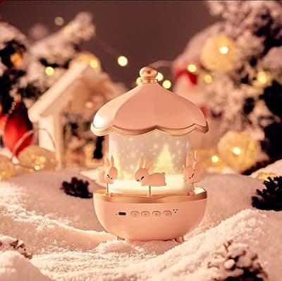 One94Store Night Light Rabbit Sky Projector for Kids – 360° Rotating Lamp with 6 Films, 5 Colours, 1200mAh Rechargeable Battery, Bedroom &amp; Office Decor, Birthday Gift for Children