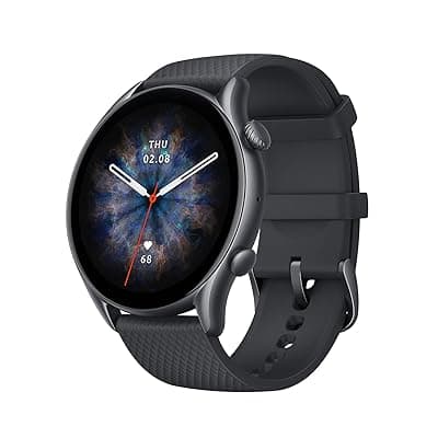 Amazfit GTR 3 Pro Smart Watch with BT Phone Calls, Blood Pressure Monitoring, 1.45 AMOLED Display, 24/7 Heart Rate Tracking, Alexa, GPS, WiFi, 12-Day Battery Life, 150 Sports Modes (Infinite Black)