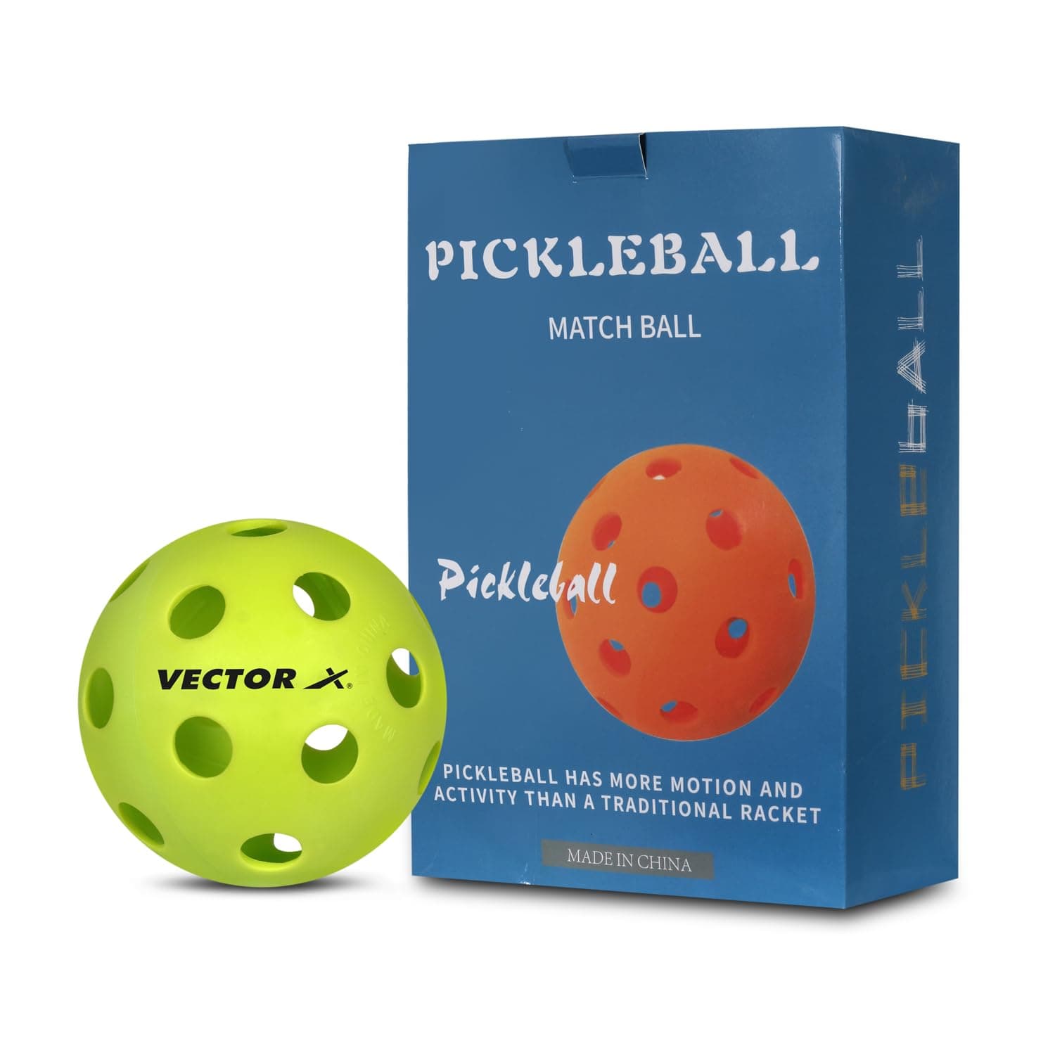 Vector X Pickleball-Softer Feel Recreational & Club Play Pickleball for Tournament and Competition, Perfectly Balanced, High Bounce True Flight, Ideal for All Skill Levels (Pack of 6, 26-Hole)