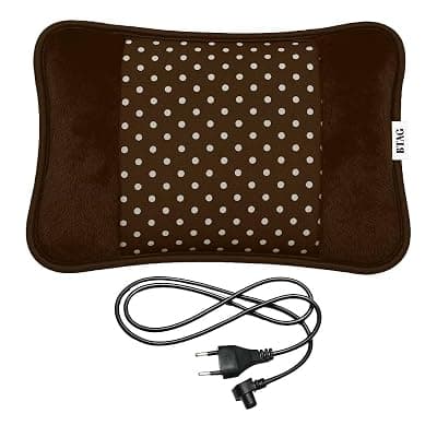 Btag Electric Heating Pad with Soft Polka Dot Cover Hot Water Bag for Pain Relief |Heating Bag Electric |Warm Bag for Pain Relief|Winter Heating pad | Fast Heating |Colour Brown