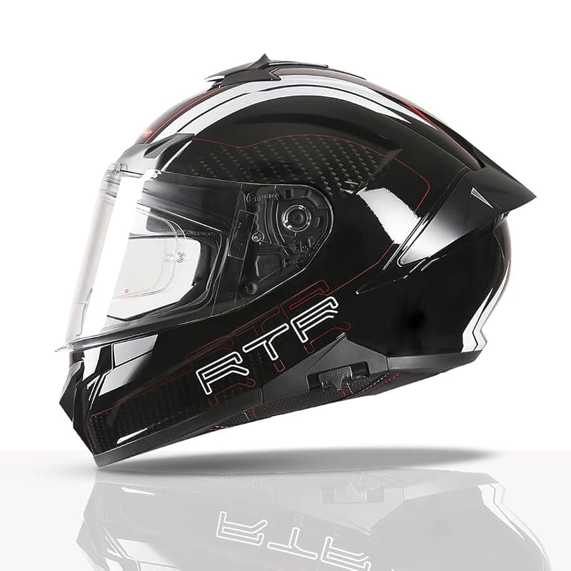 TVS Racing Hurricane Series Full Face Dual Visor Helmet for Men | Premium Bike Helmets with ABS Shell, UV Paint | Quick Release System | Aerodynamic Design | ECE, DOT & ISI Certified (White & Red) -XL