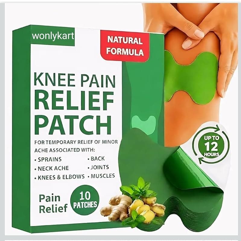 WONLYKART Herbal Knee Pain Relief Patches,Inflammation Patch Sticker | Instant Relief from Pain | glucocare Joint Pain Relief Products Natural Wormwood Extract Patch (1 pack- 10 patches) (1)