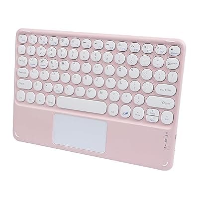 Bluetooth Keyboard with Touchpad for iPad Tablet, Wireless Rechargeable Portable Keyboard for iOS Android Windows, Slim Lightweight Travel Keyboard with Built-in Trackpad