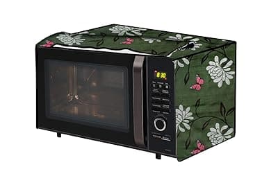 The Furnishing Tree OTG cover Suitable for Morphy Richards 30 Liters OTG 30Rcss, Dustproof, Stain-Resistant, Cover Size WxDxH in CM- (50x32x30), Petals Pattern Green
