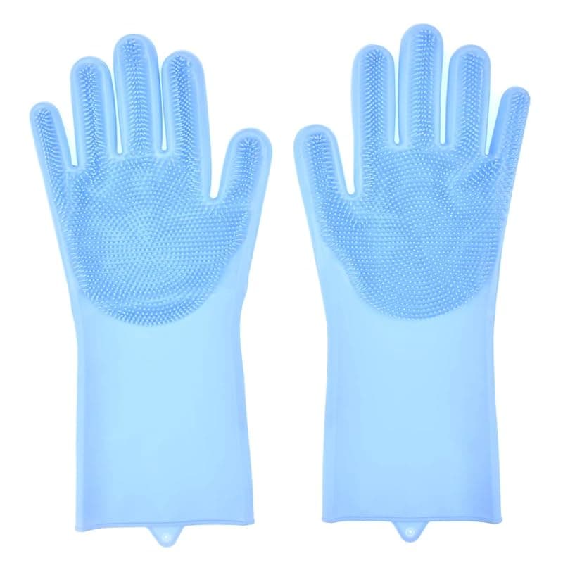 Bagonias Magic Silicone Dish Washing Gloves, Silicon Cleaning Gloves, Silicon Hand Gloves for Kitchen, Pet Grooming, Great for Washing Dishes, Cars, Bathrooms, Floor Cleaning (Multicolor, 1 Pair)