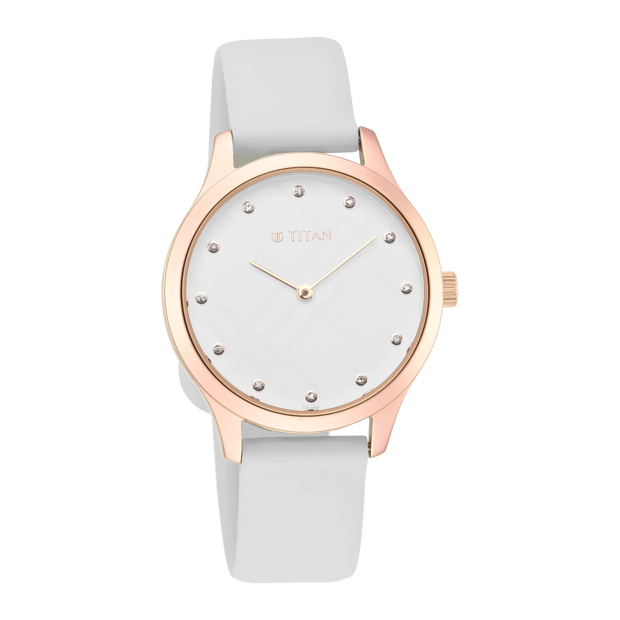 Titan Athleisure White Dial Analog Rubber Strap Watch for Women-NS95125WP01