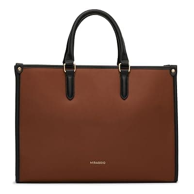Miraggio Womens Denice Large Sized Tote Bag With Adjustable & Detachable Sling Strap And Top Handles | Fits Upto 14" Laptop | Tote Bags for Women For Office Use, Work