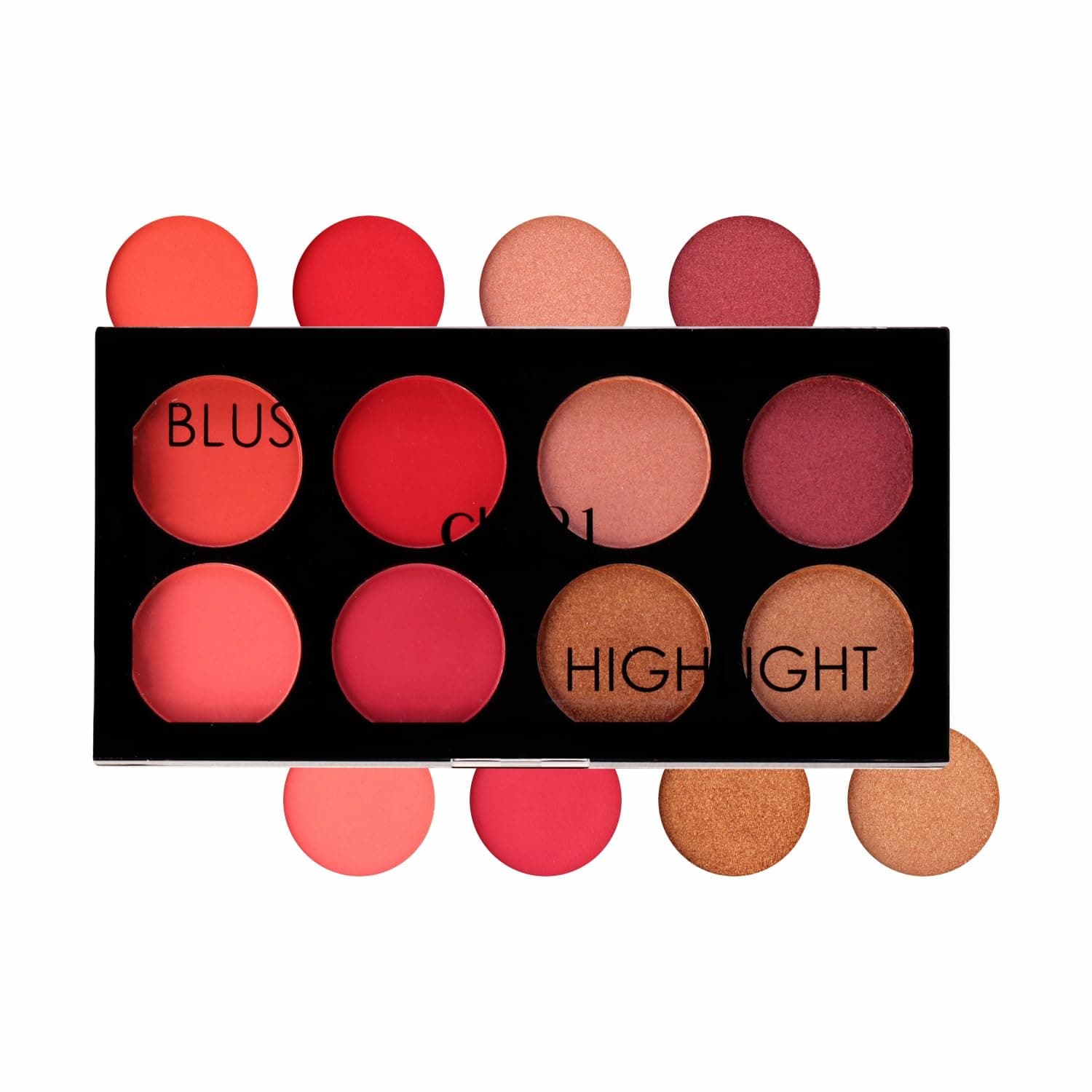 Glam21 Blush & Highlighter Palette|Silky Smooth Pigments for Long-Lasting Shimmer Glow | Buildable Radiance | Lightweight & Blendable Formula | Suitable for All Indian Skin Tones | 21.5 gm - Chic -01