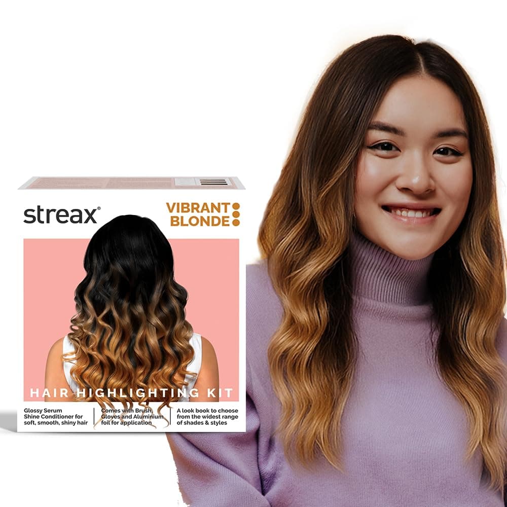 Streax HC Highlighting Kit Blonde Hair Colour, Vibrant Blonde 220g 12 gm Box