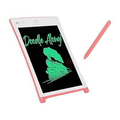 Portronics Portable RuffPad E-Writer 21.59Cm (8.5-inch) LCD with 4 Magnet, Stylus Drawing Handwriting Board, Pink