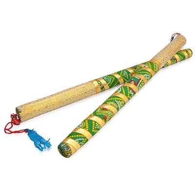 Saudeep India Dandiya Bandhni Decorated Wooden Garba Sticks for Navratri Celebration Garba Dandiya Sticks for Men Women Kids (Multicolor, 1.7 cm Diameter x 36 cm Length) (Pack of 25)