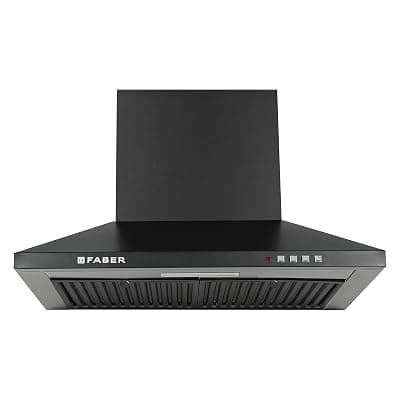 Faber 60 cm 1000 m³/hr Kitchen Chimney (HOOD PLUTO PB BF BK 60, Baffle Filter, Push Button, Black)