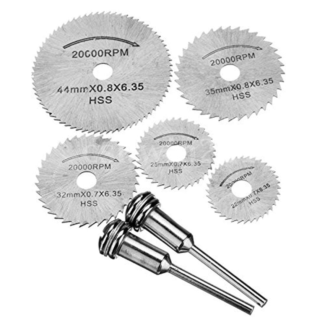 DIY Crafts DIY Crafts 5x HSS Circular Wood Cutting Saw Blade Discs + 2x Mandrel Drill For Rotary Tool (Pack 7 Pcs Set, 2 Pcs Mandrel)