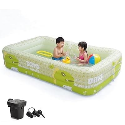 Lifelong Inflatable Swimming Pool 7Ft for Adults &amp; Kids | Swimming Pool for Family | Inflatable Water Tub for Kids &amp; Adults | Heavy Duty PVC | for Balcony, Garden &amp; Outdoor | Air Pump Included
