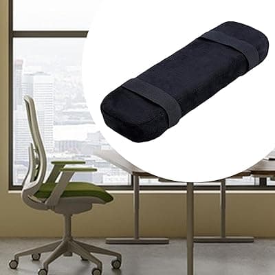 2xChair Armrest Pad Chair Arm Rest Cover for Gaming Chairs Office Chairs Black