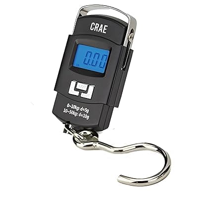 CRAE Electronic Portable Digital LED Screen Luggage Weighing Scale|Handheld Travel Weight Measuring Scale for Suitcases, Bags&Baggage,50 kg/110 Lb For Multi-Purpose Use. Pack of 1 (A08_HOOK_TYPE)