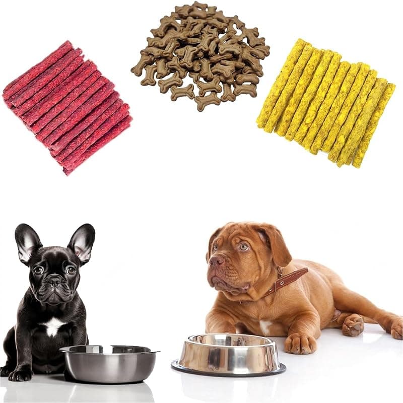 Sage Square Best Combo Offer Dog Munchy Sticks Mutton Flavor 500gm + Dog Munchy Sticks Chicken Flavor 500gm + Freshly Oven Baked Crunchy Real Chicken Dog Biscuit/Cookies Treat 500gm (Total Pack of 3)