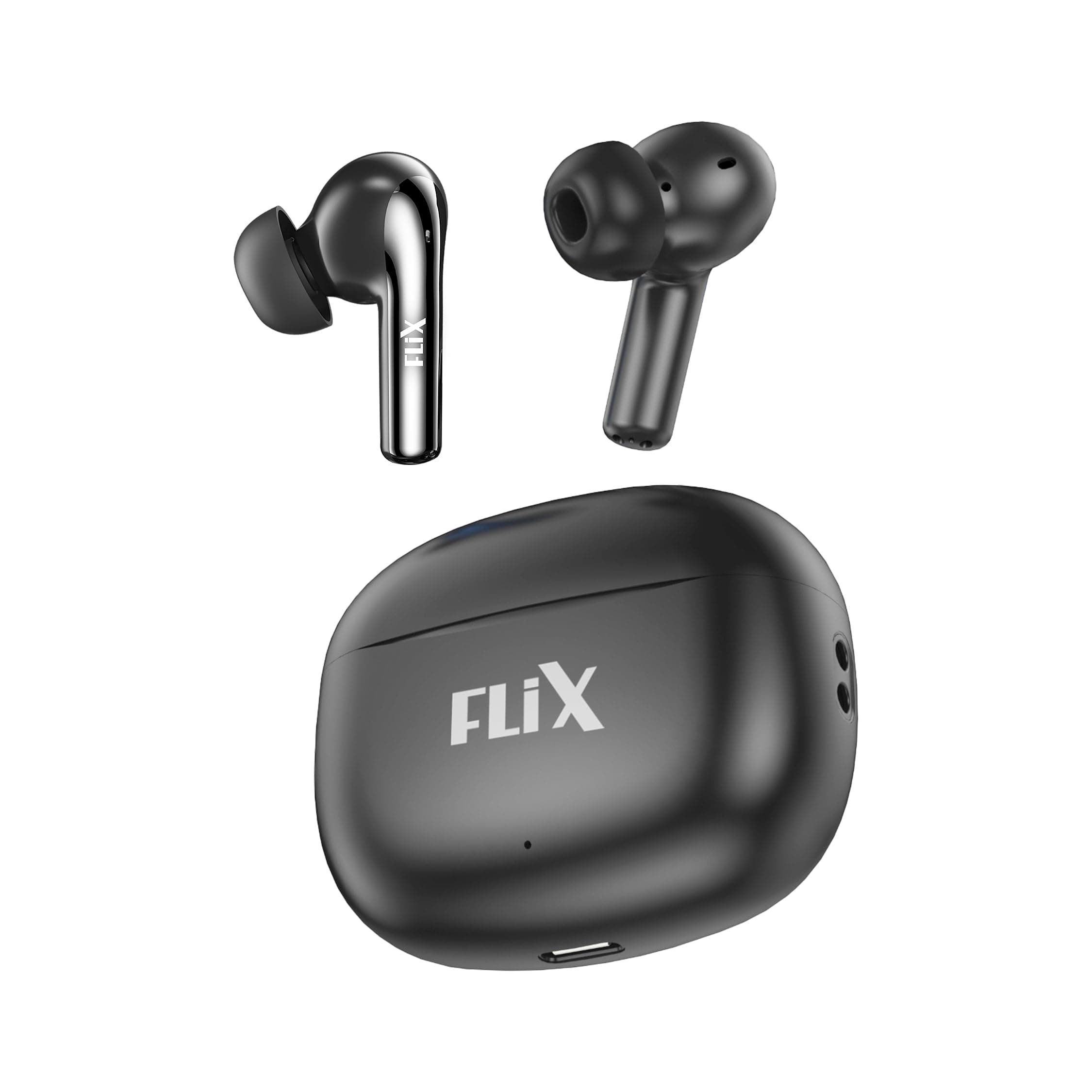 FLiX (Beetel T16 Nitro Buds True Wireless in Ear, Bluetooth v5.3(Quick Paring), 10mm Super Bass Drivers, IPX4 Rated, Dual Mic, Touch Controls, 50hrs Playback, AI Voice Assistant (XTW-T16)(Black/Grey)