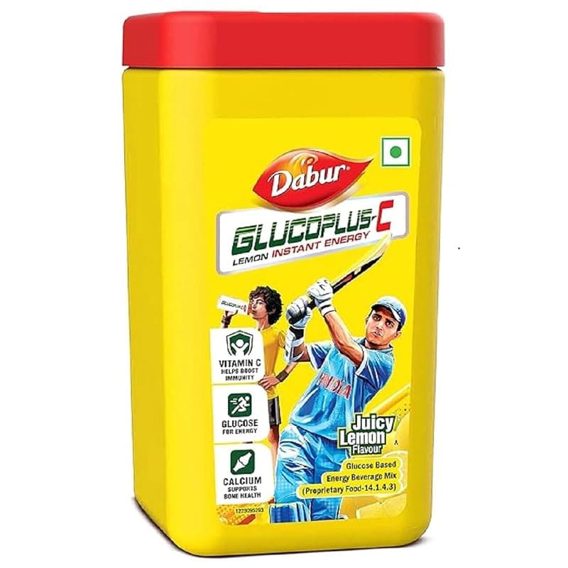 Dabur GlucoPlus-C Nimbu Pani - 400g Glucose Powder |Vitamin C Helps Boosts Immunity|Calcium Supports Bone Health |Replenishes Energy | Juicy &amp; Tasty Lemon Flavour