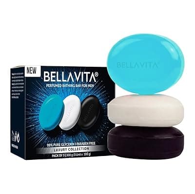 BELLAVITA Perfume Bathing Soap Bar for Men 3 x 100Gm with Pure Glycerin for Glowing Skin | CEO Man, Skai Aquatic and White Oud | Paraben and SLS Free