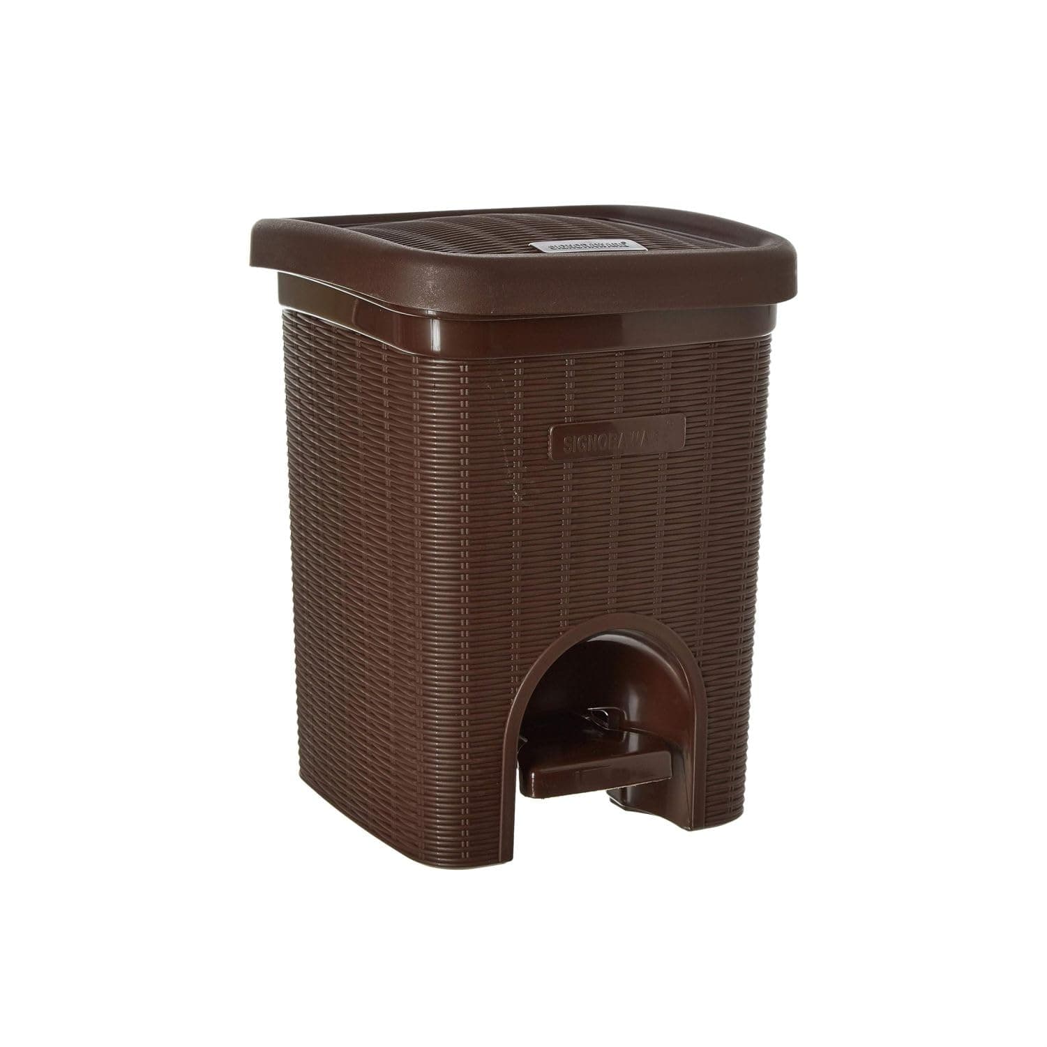 SIGNORA WARE Plastic 7 Liters Modern Lightweight Pedal Dustbin/Thrash Can Dustbins With Lid For Home/Non Garbage Smell/Unbreakable Single Mould/Heavy Duty Kitchen Bedroom Bathroom (7Ltr Brown),1 Count
