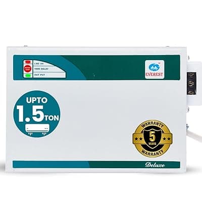 Everest 4KVA Deluxe Voltage Stabilizer Used for Inverter AC &amp; Split AC Upto 1.5 Ton | Working Range: 170V - 270V | Convenient LED Indicator | White