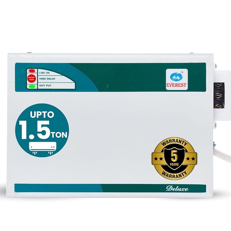 Everest 4KVA Deluxe Voltage Stabilizer Used for Inverter AC &amp; Split AC Upto 1.5 Ton | Working Range: 170V - 270V | Convenient LED Indicator | White