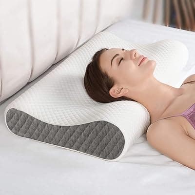 Memory Foam Bed Pillow,1 PCS Pillow Adaptive Pillows for Neck Pain Relief，Medium Firm Pillow for Side,Back,and Stomach Sleepers Keep Pressure Relief to Deep Sleep (Simpal D Grey)