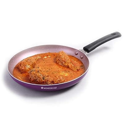 Wonderchef Valencia Non-Stick Fry Pan | Cool Touch Bakelite Handle | Pure Grade Aluminium| PFOA Free | 1.5 litres Capacity | Size 24 cm | 1 Year Warranty | Purple
