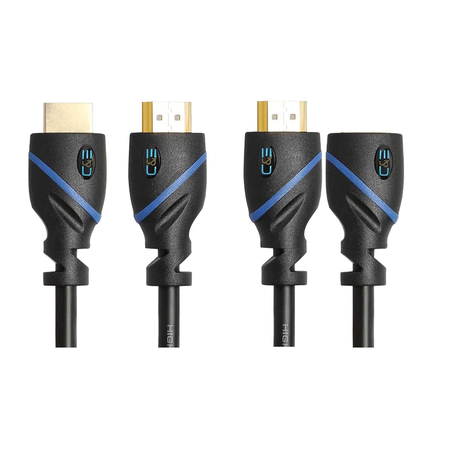 C & E Gold Plated 4K |HDMI Male to Male | HDMI Male to Female | COMBO PACK [ 20-Ft ] 2 Pack