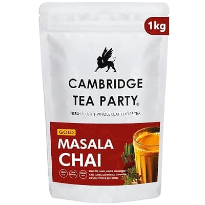 Cambridge Tea Party 8 Spices Masala Chai Patti Tea Powder CTC, 1kg Pouch