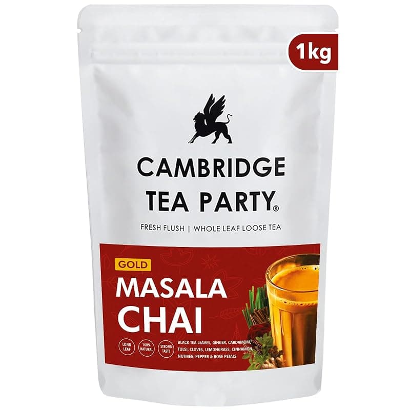 Cambridge Tea Party 8 Spices Masala Chai Patti Tea Powder CTC, 1kg Pouch