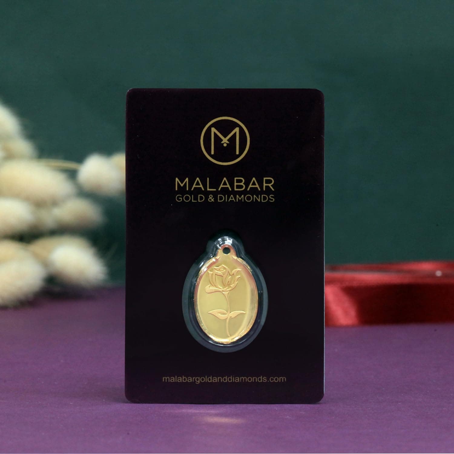 Malabar Gold & Diamonds 24K (999) Gold Coin Pendant 3 grams |Gold Coin cum Pendant for Birthday, Wedding, Akshaya Tritiya & Festive Gift, Goddess Rose Impression