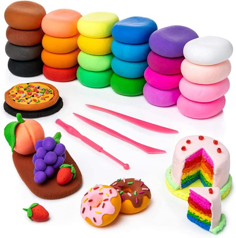 Eclet (Pack of 12) Air Dry Clay, Colorful Children Soft Clay, Creative Art Crafts, Gifts for Kids-Multi Color. Non-Toxic Modeling Magic Fluffy Foam Bouncing Clay Putty Kit for Kids with Tools .11