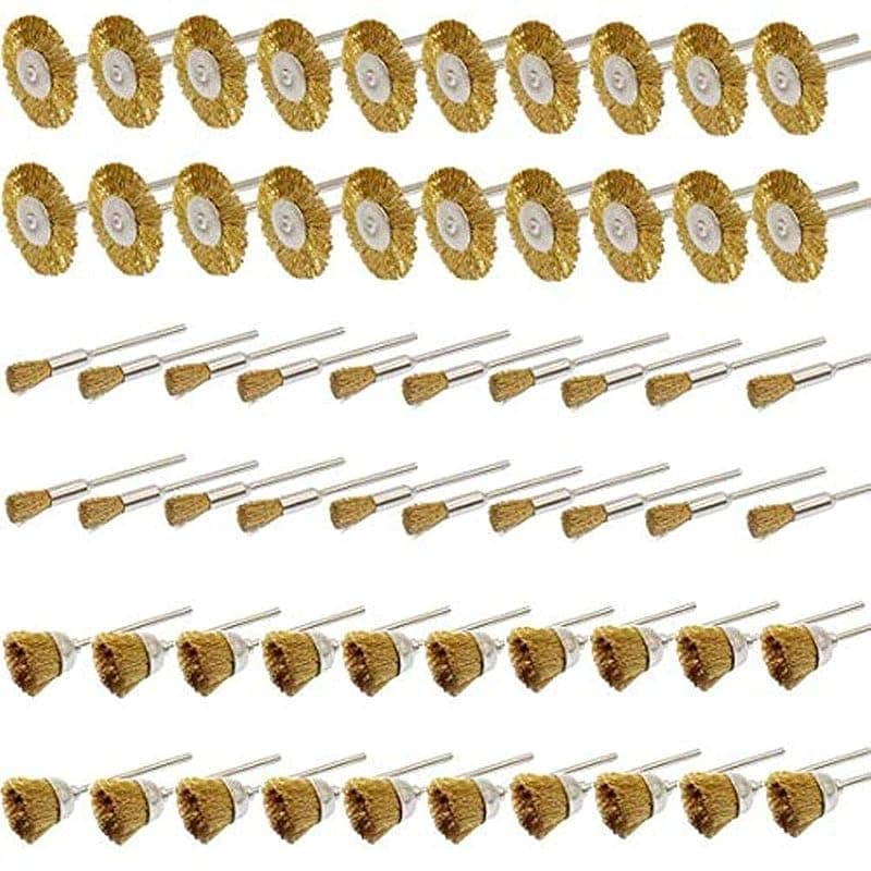 DIY DIYC-11331 Crafts Brass Wire Brushes Cup Wheels Cleaning Brush Kit Polishing Attachment for Die Grinder Rotary Tools (Pack of 2 Pcs, Wheels Cleaning Brush Kit)