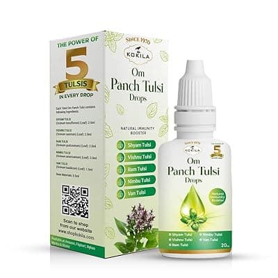 Kokila Om Panch Tulsi Drop- 20ml Natural Immunity Booster with Goodness of Five Types of Tulsi