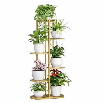 Giore Trendy Ultra Luxury Metal 6 Tier 7 Potted Plant Stand , Flower Pot for Living Room, home decor, Indoor & Outdoor plants(Gold, Corner Shelf) - Free Standing,
