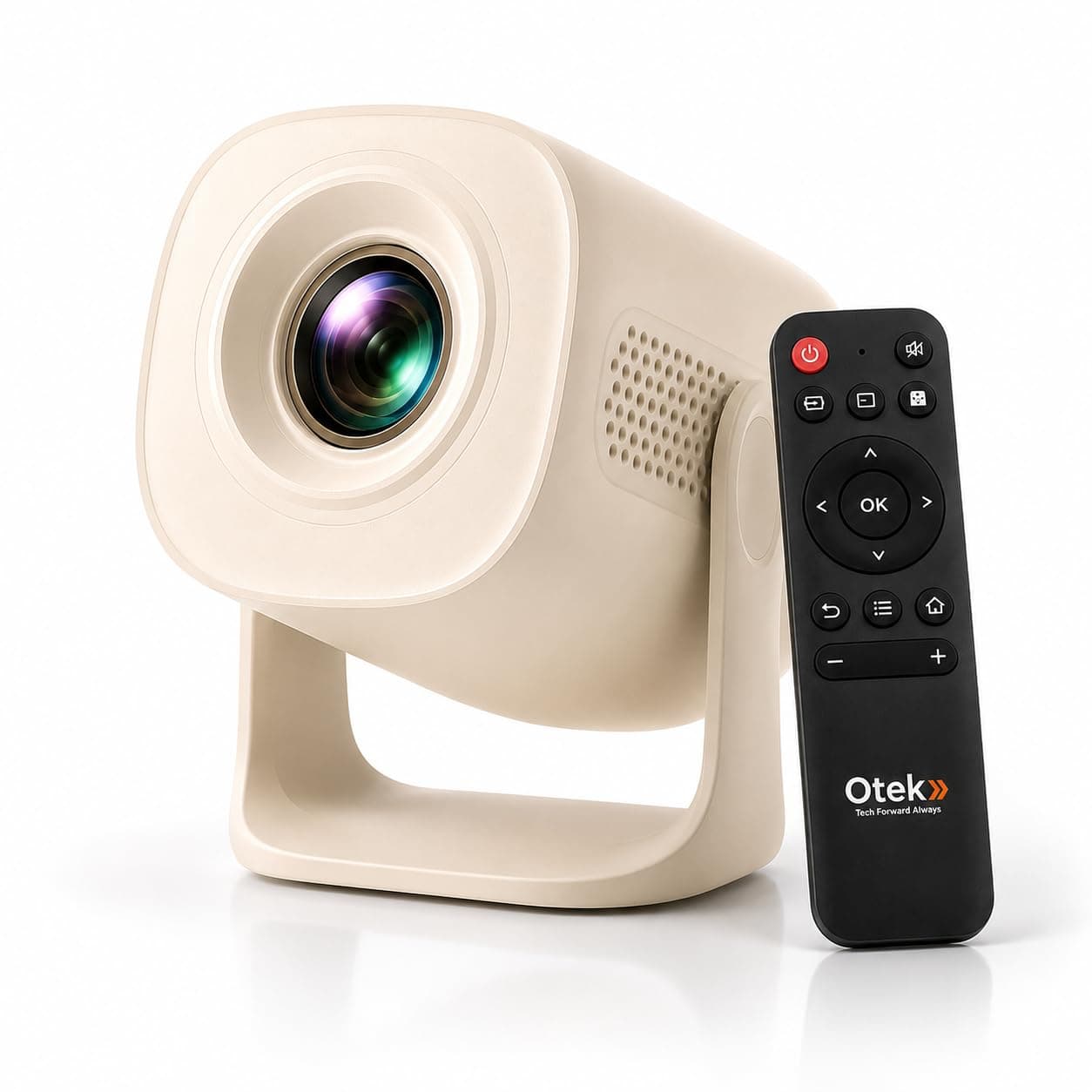 OTEK Joy Plus Smart Projector | Portable Mini Projector for Home Use | 4K Ultra HD Support | WiFi & Bluetooth | Smart Home Theatre Projector | Compact Projector for Room, Office & IPL