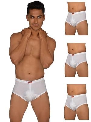 VIP Gold Men Solid White Pure Cotton Briefs