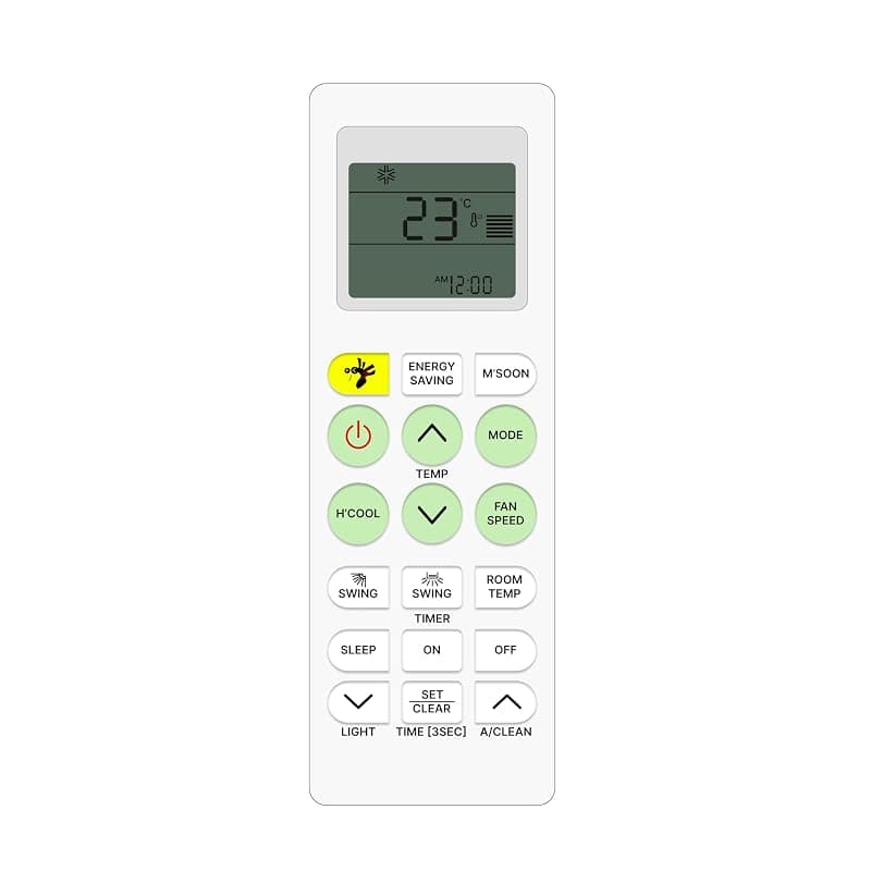 ZIEVA Compatible for LG AC Remote Replacement for 1, 1.5, 2 ton Split/Window Air Conditioner - Please Match The Original Remote (LGP AC 36A)