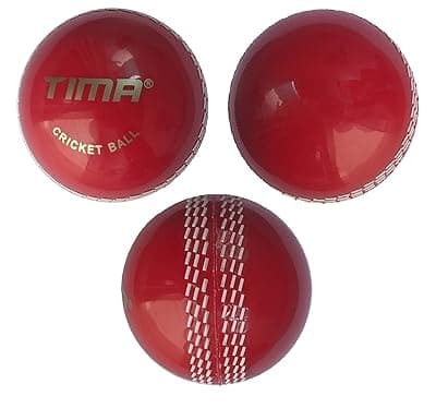 TIMA Sports Fun Poly Hard Synthetic Red Cricket Ball (Red Pack of 3)