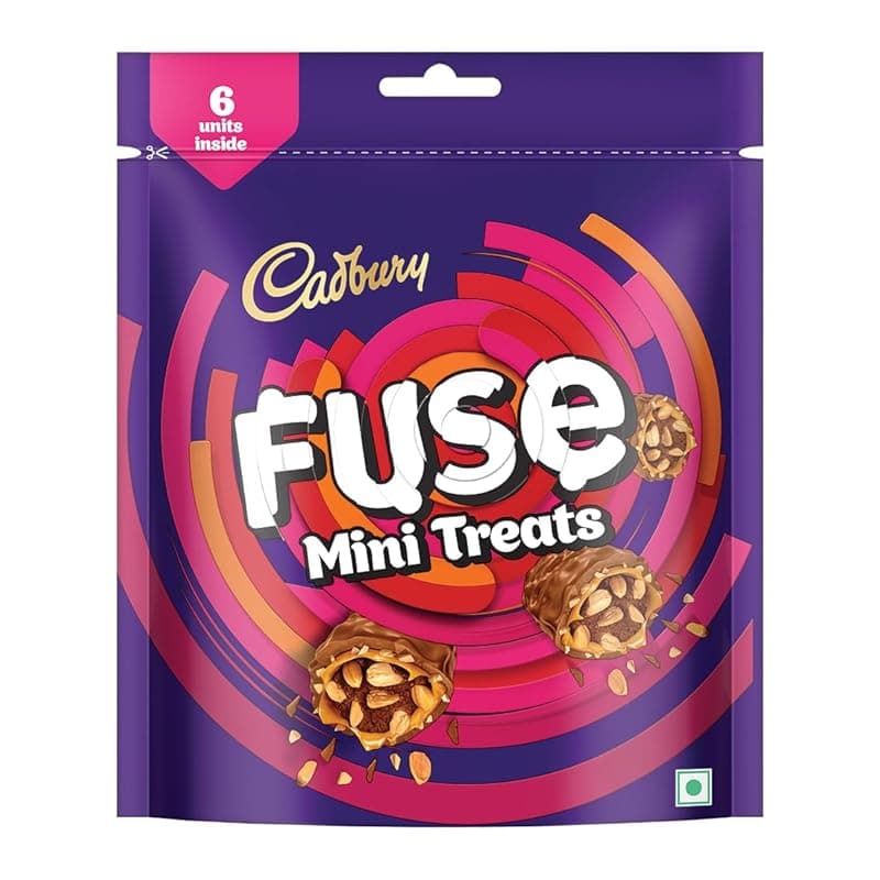 Cadbury Fuse Peanut &amp; Caramel filled Mini Treats Chocolate Bars,93 Gm