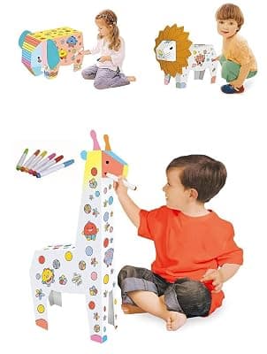 Vibgyor Vibes DIY 3D Paper Cardboard Folding Craft &amp; Puzzle- Learning and Decorative Toy (Random Animal)