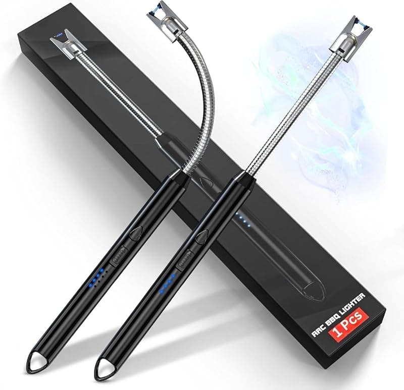 Gas Lighter for Kitchen Use | C-Type Rechargeable Electric Lighter Stove &amp; Candle Lighter with USB Charging Port | 1 Year Warranty | 400 Uses in Single Charge