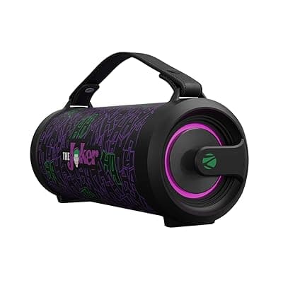 ZEBRONICS DC Joker Edition Rocket 500 Bluetooth 5.0 Portable Speaker 20W RMS, TWS, 10 Hour Backup, Built-in Rechargeable Battery, RGB Lights, Detachable Handle, Wired mic Port &amp; Type C