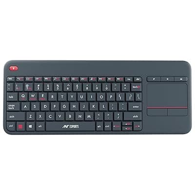 Ant Esports WK100 2in1 Wireless/Bluetooth Keyboard with Built In Touchpad-Wireless TV Keyboard with Multi-Touch Big Size Trackpad,Support 2 Devices for TV Windows Android,Chrome OS,Laptop,Tablet_Black