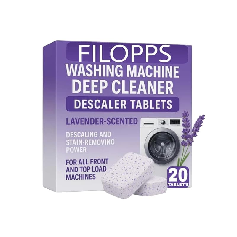 Lavender Scent-20 pcs-Effervescent Washing Machine Cleaner Tablets – Deep Cleaner for Tub &amp; Drum All Front and Top Load Machines, with Descaling and Stain-Removing Power Tablet's (PACK OF 20)